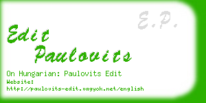 edit paulovits business card